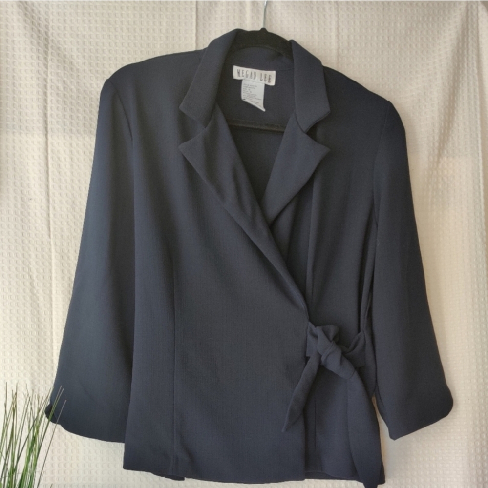 Megan Lee Women's Navy Polyester Blazer Size 10
